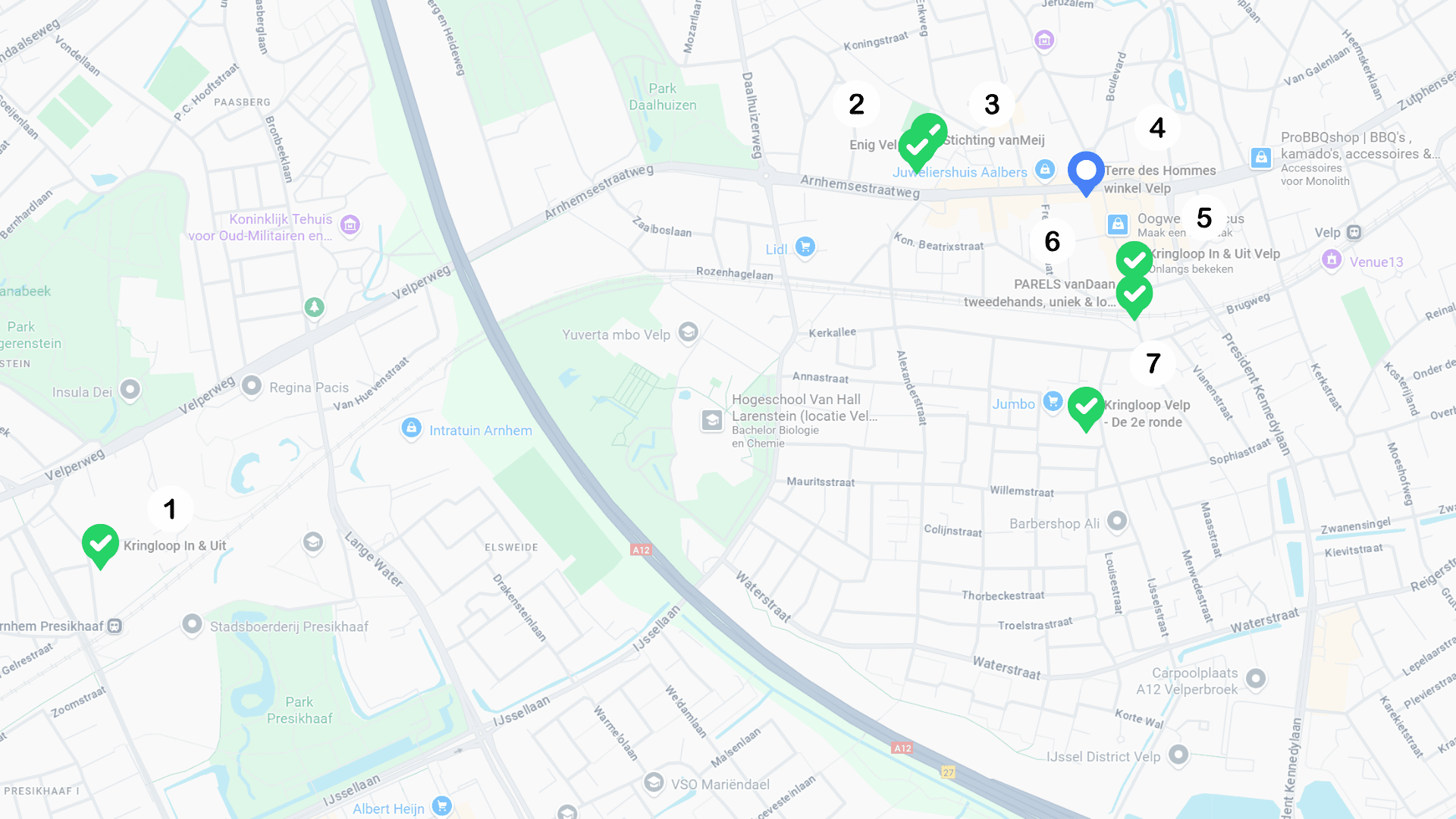 Kringloop Winkelroute Arnhem Oost & Velp